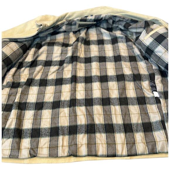 NWOT Mirage Men’s XXL Brushed Thick Creamy Tan Leather Field Coat, Barn Jacket - Picture 8 of 16